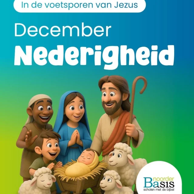 In Zijn voetsporen kijken we niet neer op de ander, maar hebben we lief zoals Hij dat deed. Hier mogen we naar uitzien in deze periode van Advent, uitzien naar de komst van onze Koning. God gebruikt vaak hele gewone mensen voor zijn plannen, denk maar aan Maria, en de herders in het veld. Wij mogen ook een schakeltje zijn in het grote werk van onze Heer. #Noorderbasis #jaarthema #ScholenmetdeBijbel